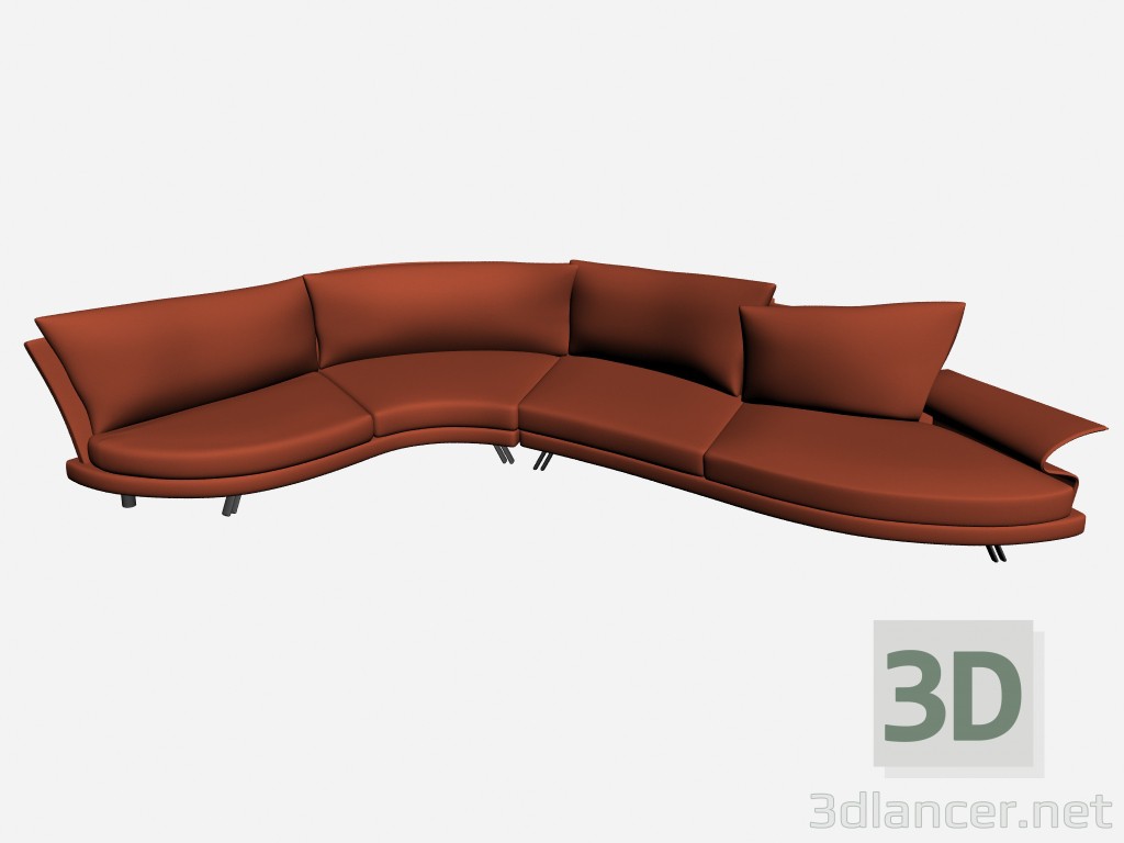 3d model Sofá Super roy esecuzione speciale 2 - vista previa