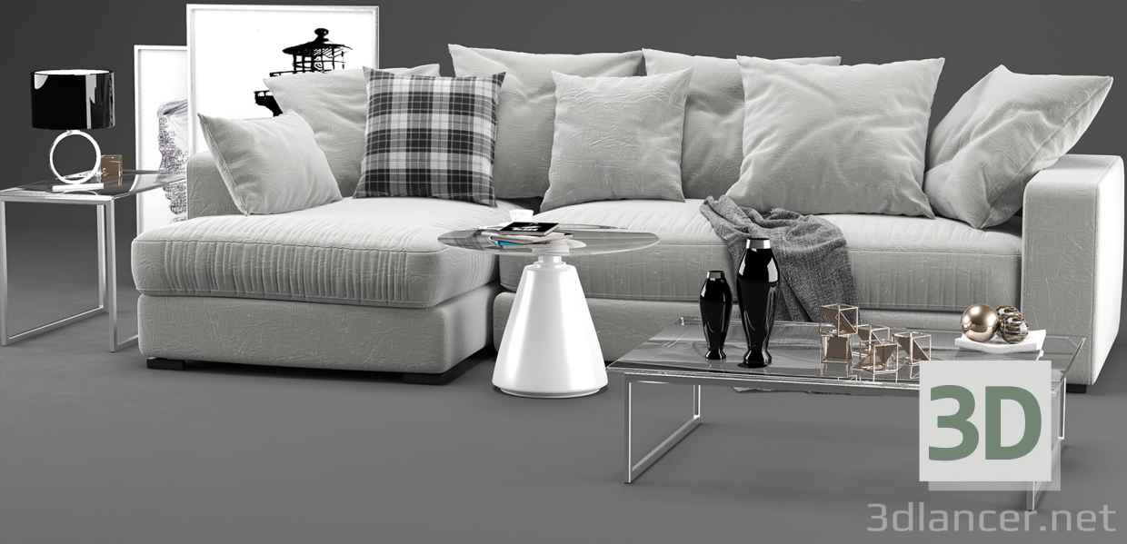 modello 3D di Divano Boconcept Cenova comprare - rendering