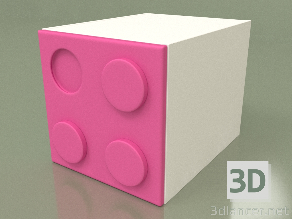 modello 3D Cubo guardaroba per bambini (Rosa) - anteprima