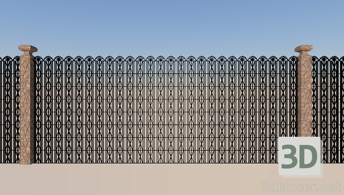 modello 3D Recinzione - anteprima