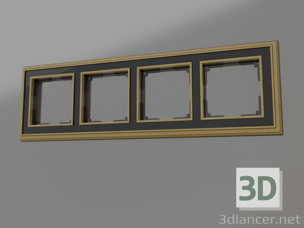 3D Modell Rahmen für 4 Pfosten Palacio (bronze-schwarz) - Vorschau