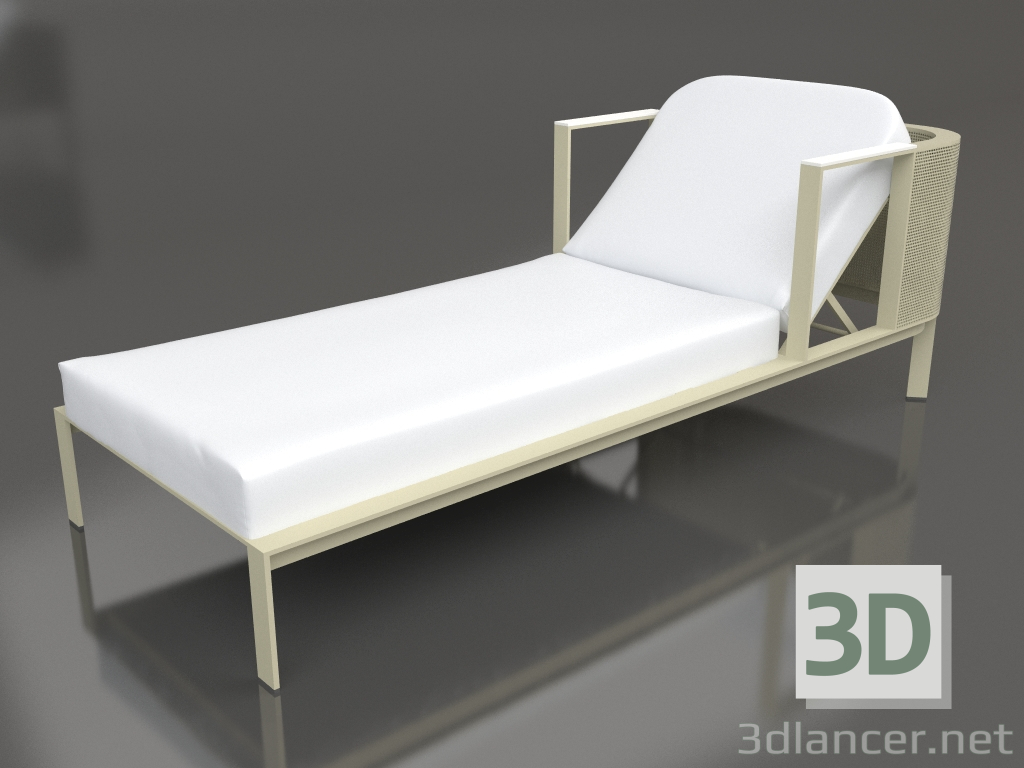 Modelo 3d Chaise longue com encosto de cabeça elevado (Ouro) - preview