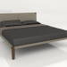 3d model Bed with slats, walnut veneer F finish, PU78 eco-leather (193x226x95 cm) - preview