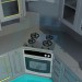 3d model Cocina pintada con color metal - vista previa