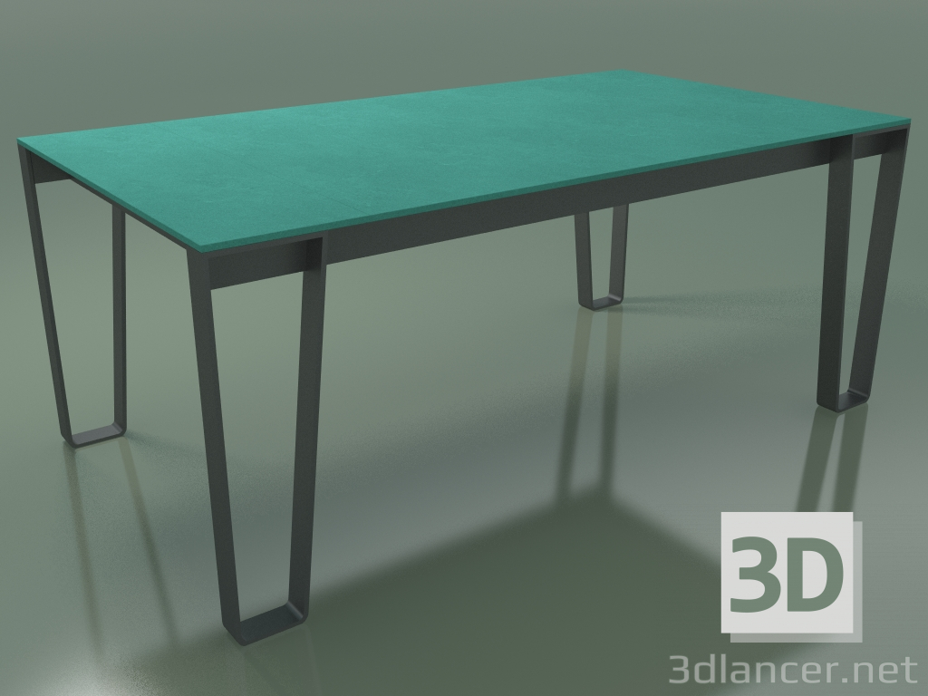 3d model Outdoor dining table InOut (938, Gray Lacquered Aluminum, Turquoise Enameled Lava Stone Slats) - preview