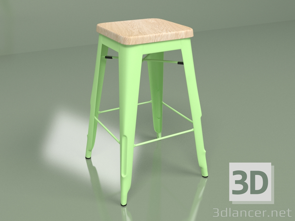 3d model Silla semi-bar Marais Color 1 (verde, roble macizo) - vista previa