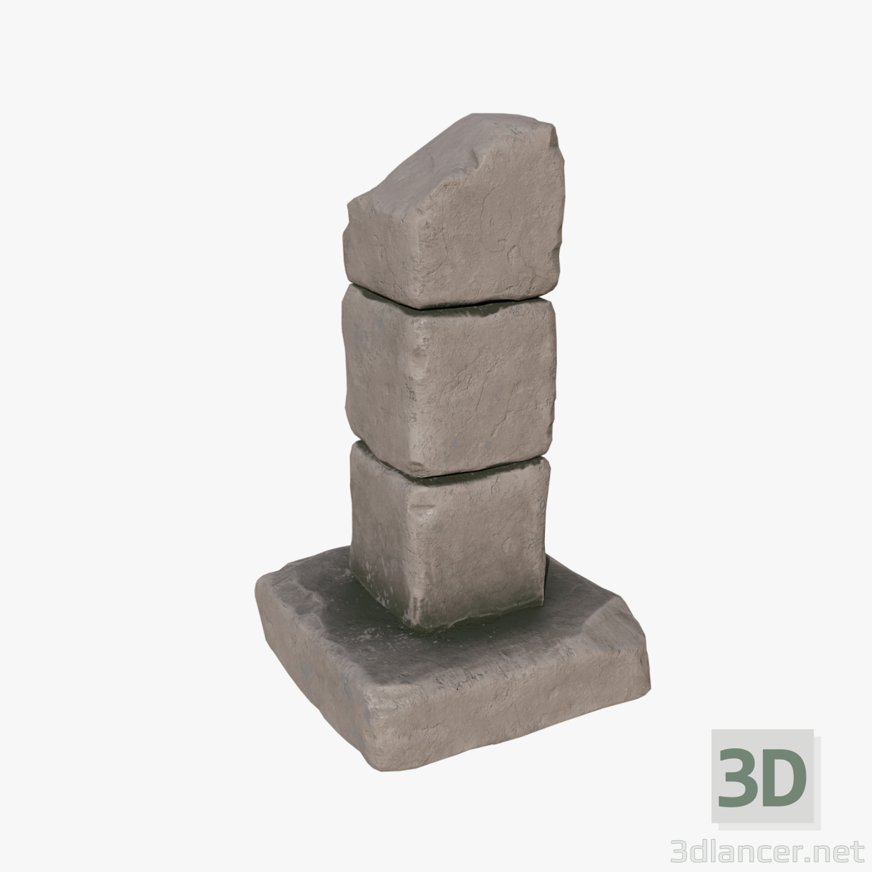 3d Broken Column model buy - render