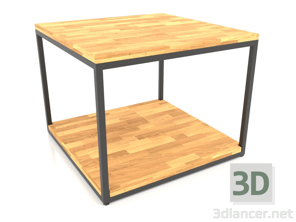 modello 3D Tavolino quadrato a due livelli (PAVIMENTO LEGNO, 60X60X44) - anteprima