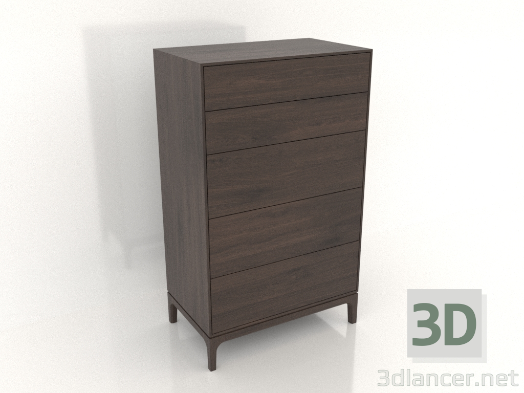modèle 3D Commode FARGO 750x450x1250 mm (chêne foncé) - preview