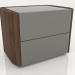 3d model Mesita de noche, chapa de nogal F, laca gris brillante 8C (55x40,5x42 cm) - vista previa