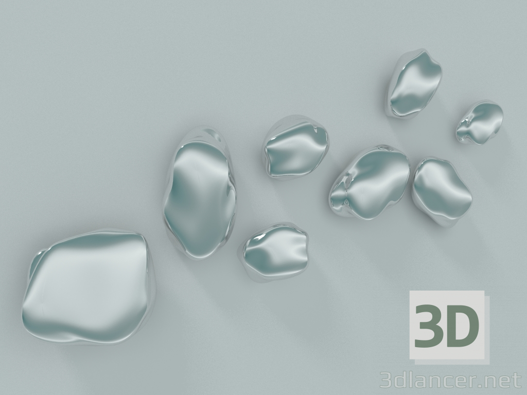 3d model Piedra de decoración de pared (platino) - vista previa