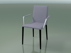 Chair 1709BR (H 85 cm, stackable, with armrests, with leather trim, V39)