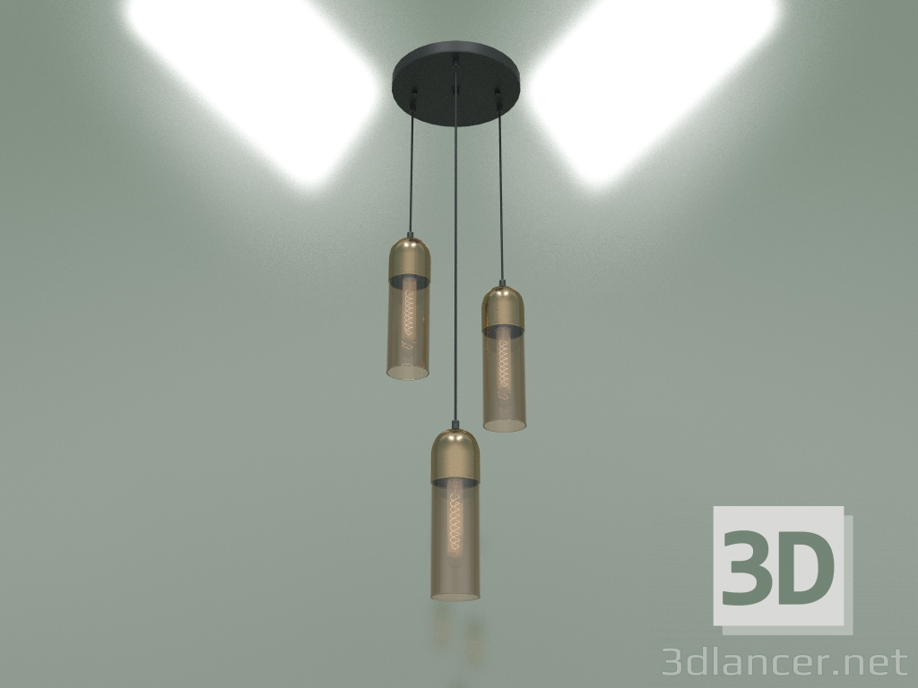 modello 3D Lampadario a sospensione Airon 50180-3 (ambra) - anteprima