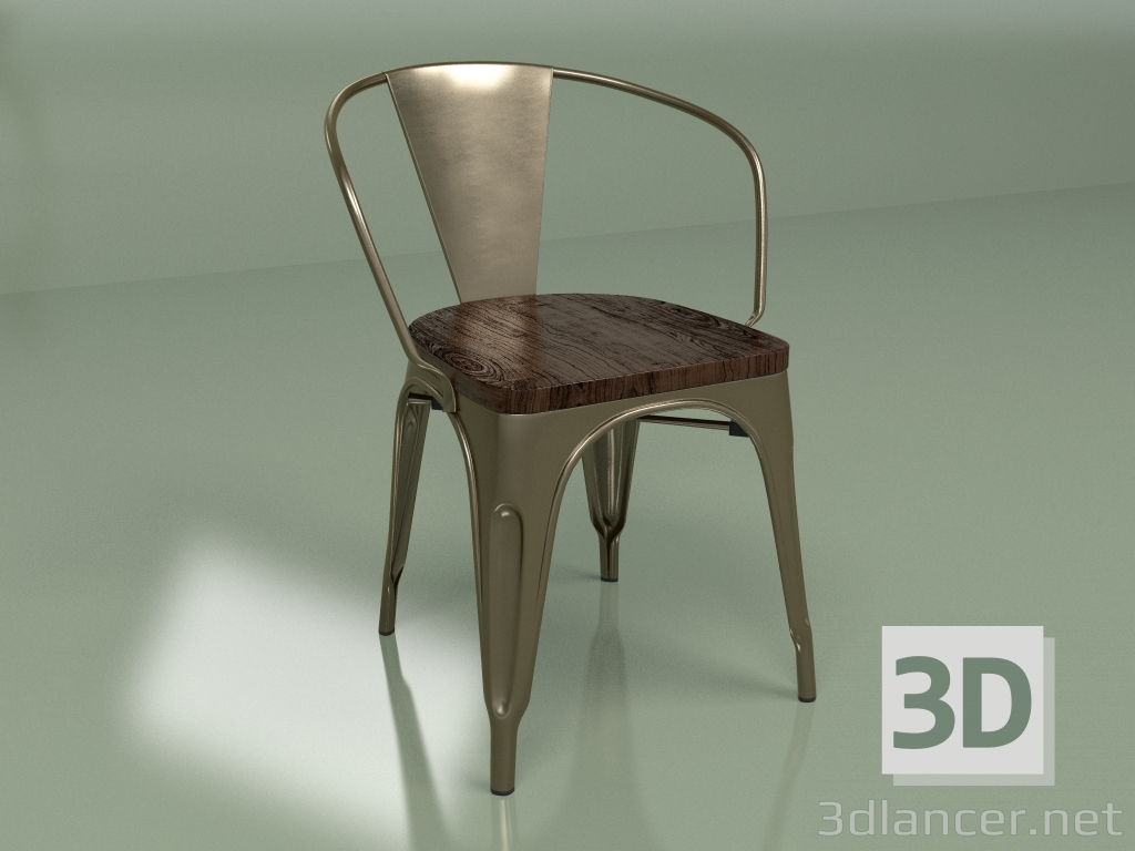 modèle 3D Chaise Marais Arms (bronze canon) - preview