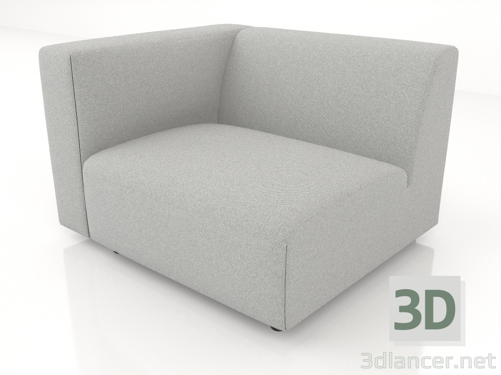 modèle 3D Canapé module 1 place (L) 83x90 avec un accoudoir à gauche - preview