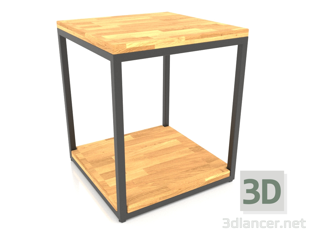 modello 3D Tavolino quadrato a due livelli (PAVIMENTO LEGNO, 40X40X44) - anteprima