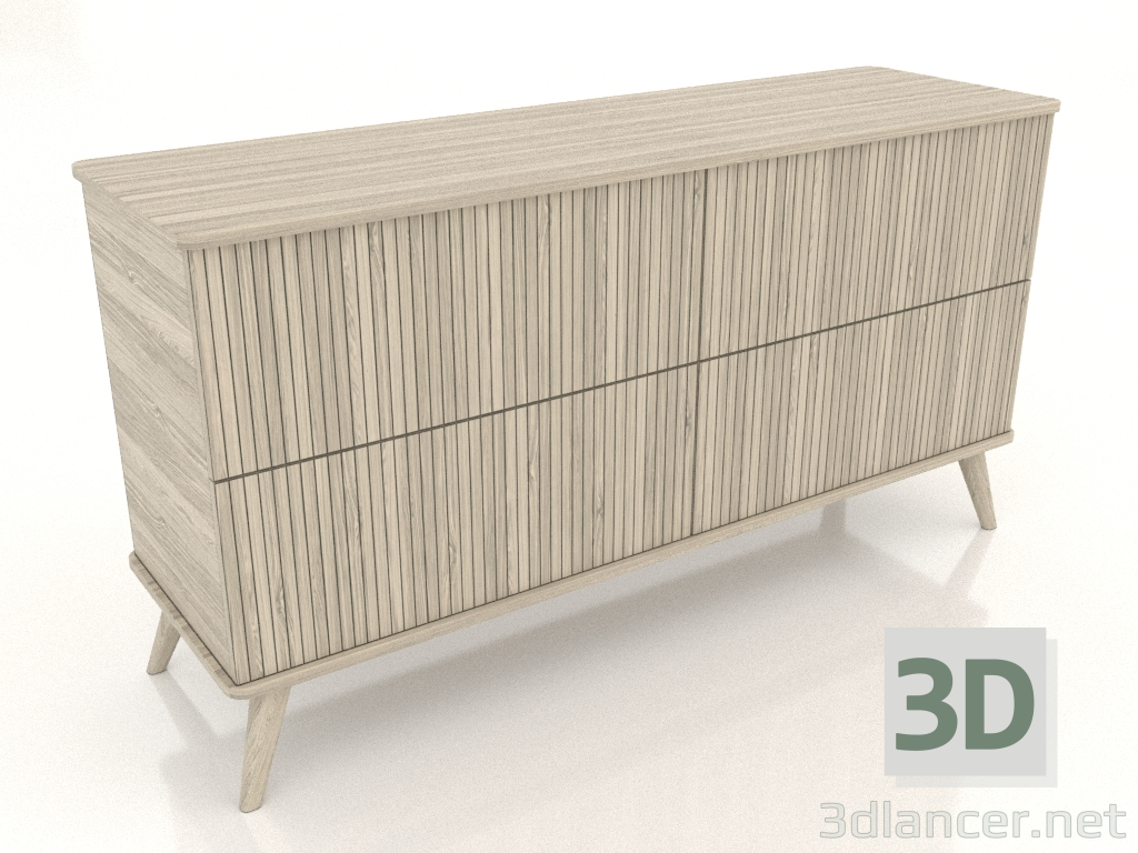 modello 3D Cassettiera 1 1500x400x800 mm (rovere illuminato) - anteprima