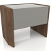 3d model Mesita de noche, chapa de nogal F, laca gris brillante (55x40,5x42 cm) - vista previa