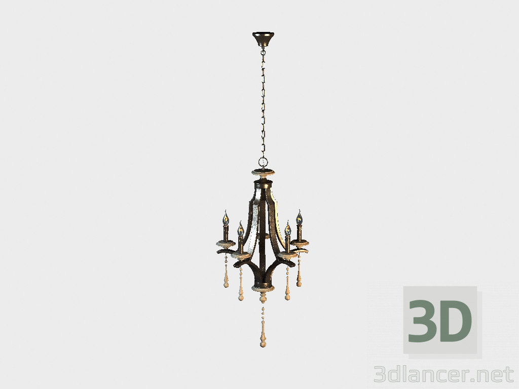 Modelo 3d Lustre candelabro GAUTHIER (CH055-5-ABG) - preview