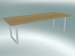 Mesa 70/70, 255x108cm (Roble, Blanco)