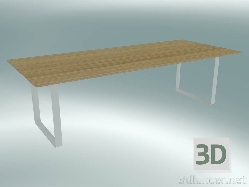 3D modeli Tablo 70/70, 255x108cm (Meşe, Beyaz) - önizleme