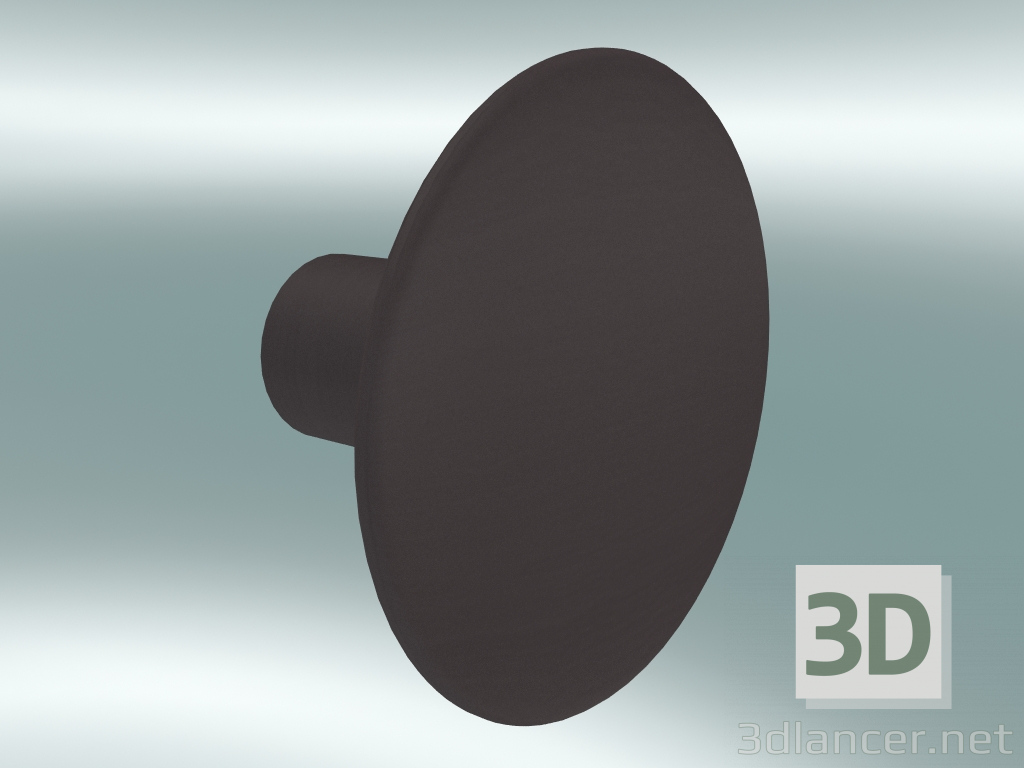 3D modeli Elbise askısı Noktalar Ahşap (Ø6.5 cm, Bordo) - önizleme