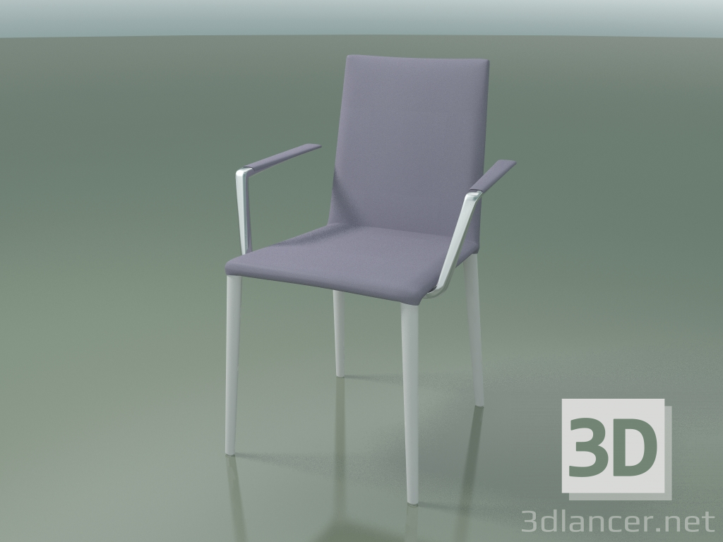 modello 3D Sedia 1709BR (H 85 cm, impilabile, con braccioli, con rivestimento in pelle, V12) - anteprima