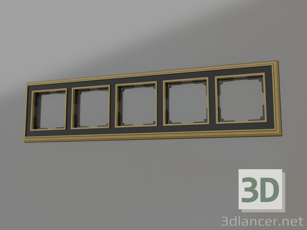 Modelo 3d Moldura para 5 postes Palacio (bronze-preto) - preview