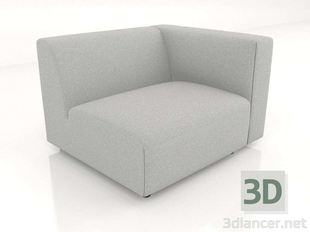 modèle 3D Canapé module 1 place (L) 83x90 avec un accoudoir à droite - preview