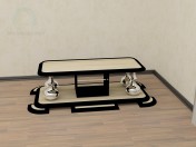 Mesa de juego tono beige con bordes negros