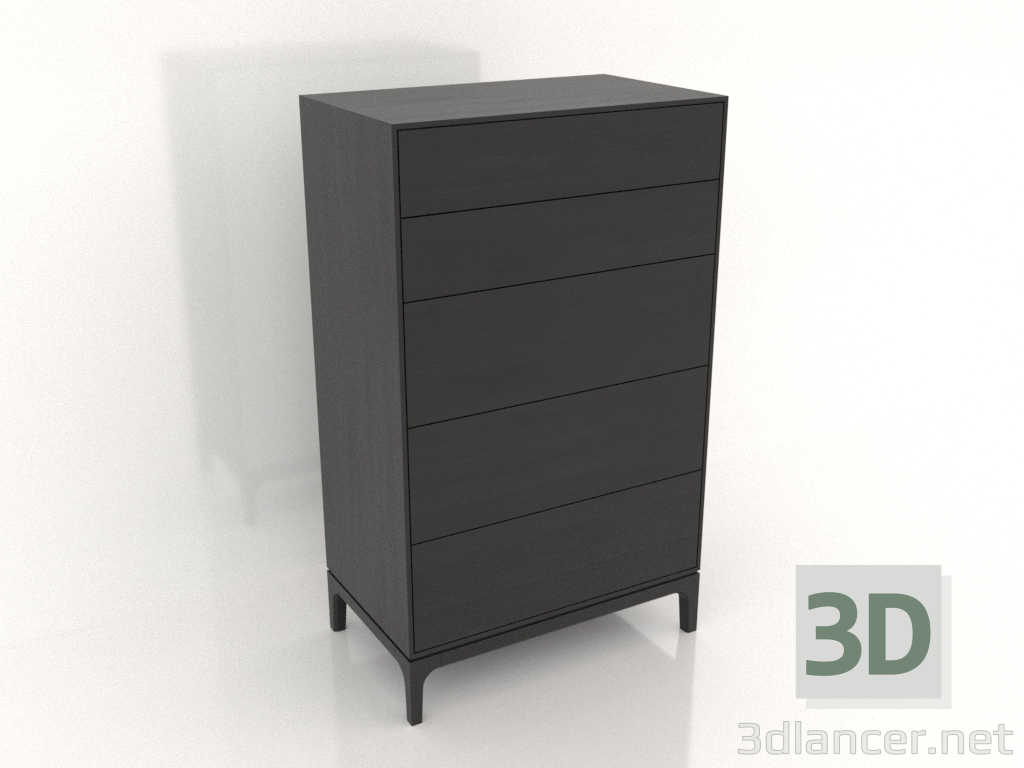 3D modeli FARGO 750x450x1250 mm çekmeceli dolap (siyah meşe) - önizleme