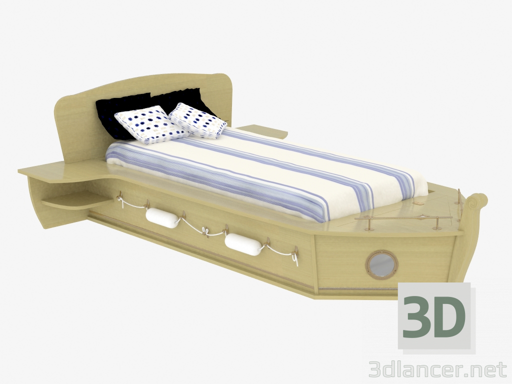 modèle 3D Lit sous la forme d'un navire - preview