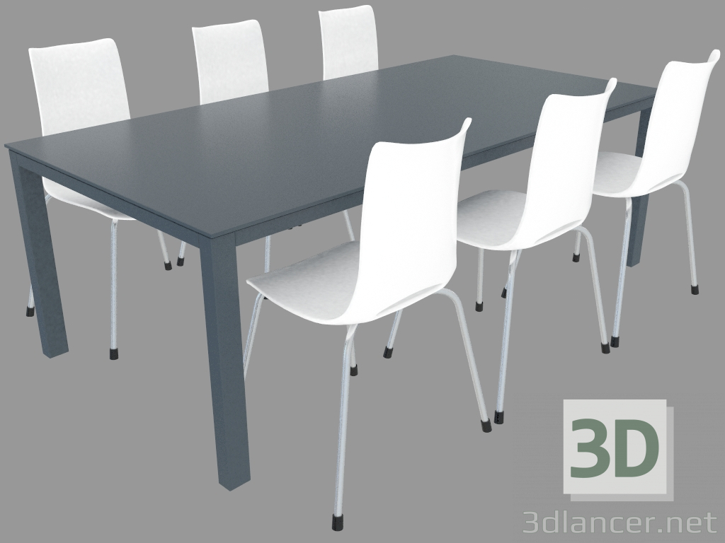 modèle 3D Table et chaises - preview