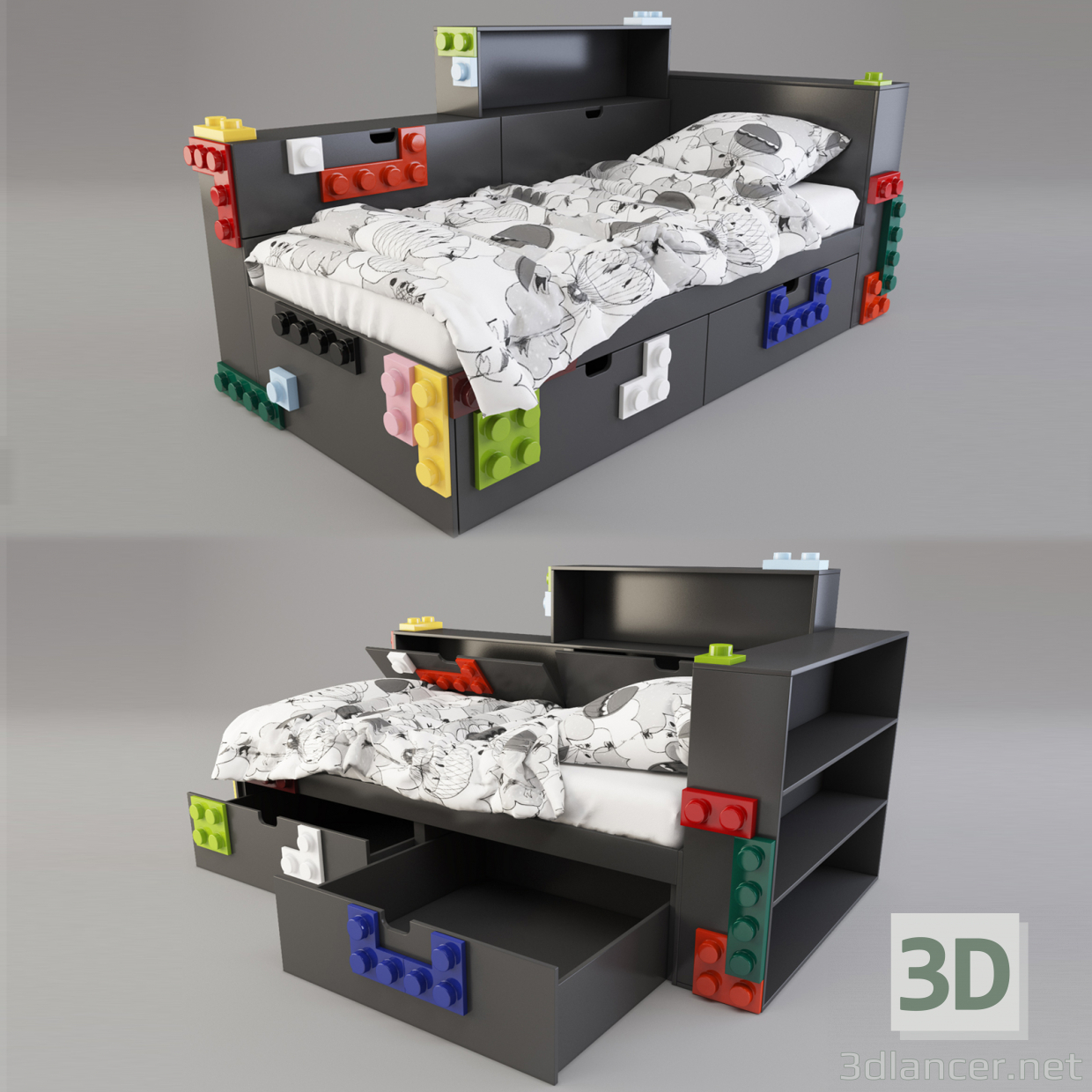 3D modeli Yatak - önizleme