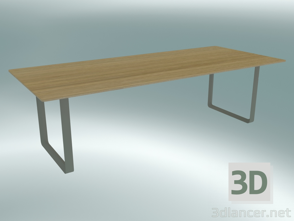 3D modeli Tablo 70/70, 255x108cm (Meşe, Gri) - önizleme