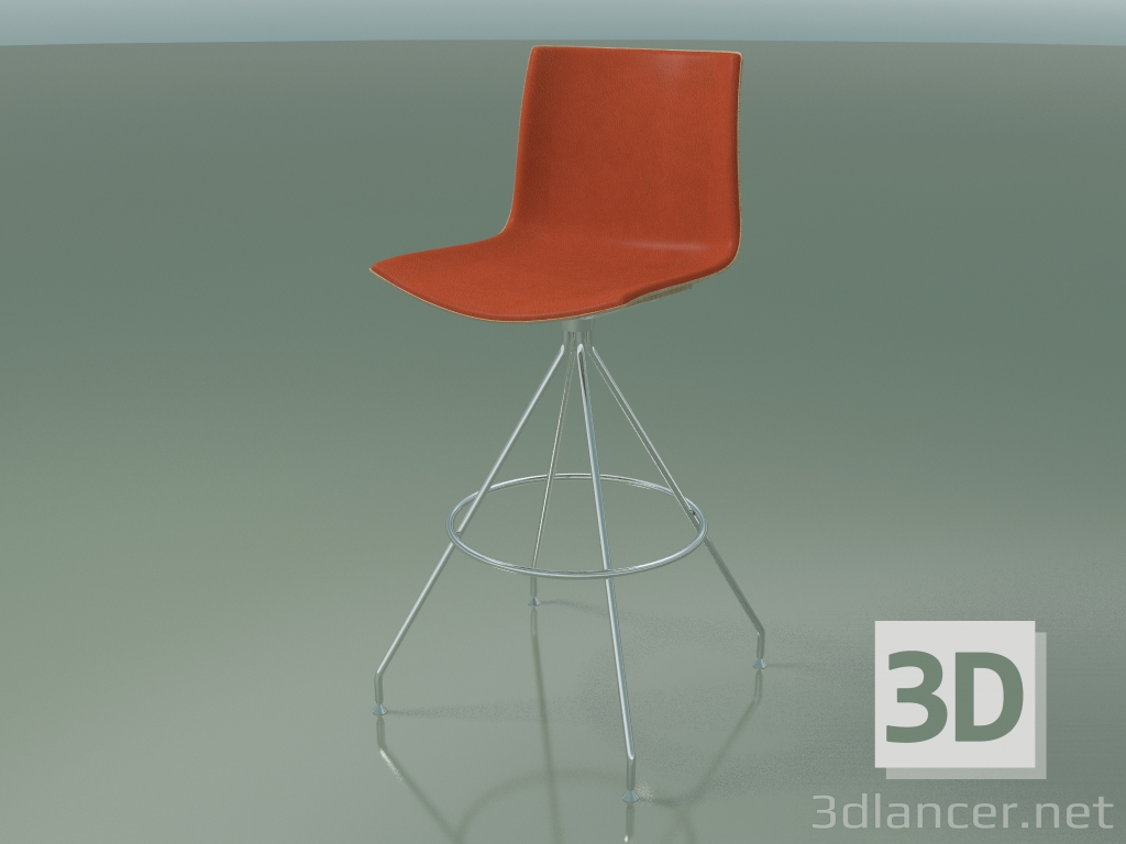 3d model Silla de bar 0497 (con moldura frontal, roble blanqueado) - vista previa