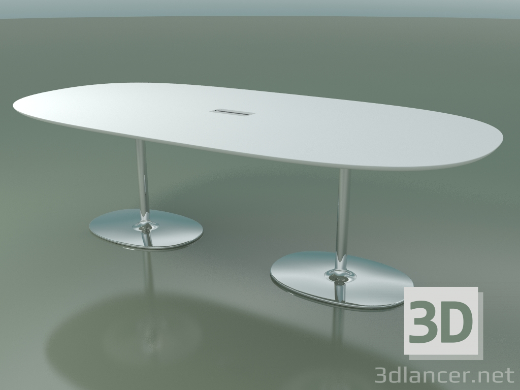 3d model Oval table 0666 with insulating sleeve for wires (H 74 - 250x121 cm, M02, CRO) - preview