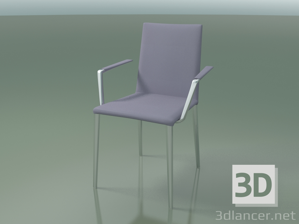 modello 3D Sedia 1709BR (H 85 cm, impilabile, con braccioli, con rivestimento in pelle, CRO) - anteprima