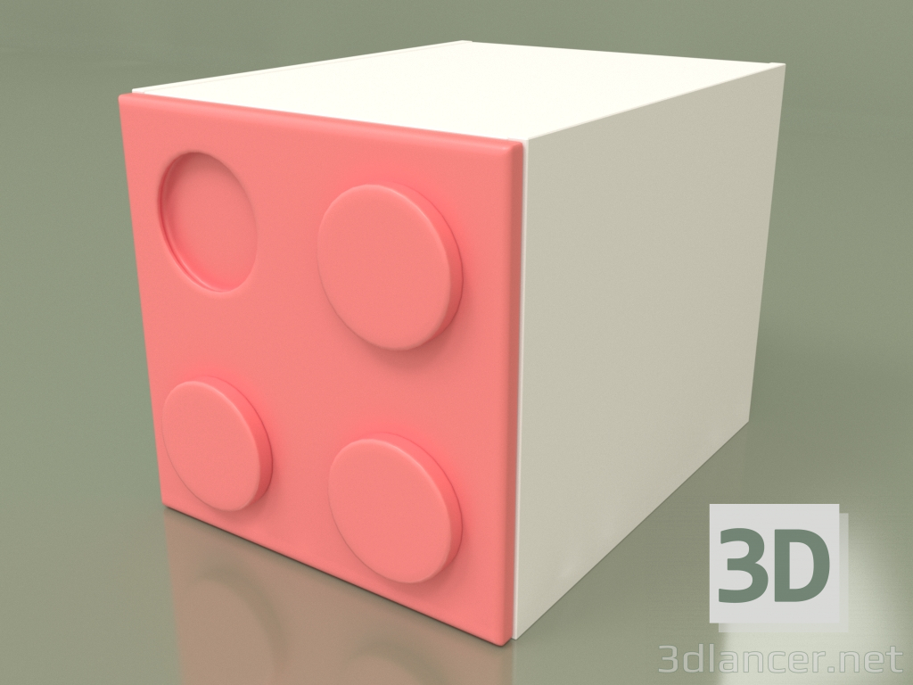 Modelo 3d Guarda-roupa infantil-cubo (Coral) - preview