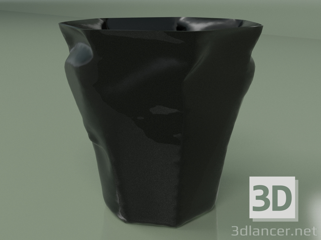 modello 3D Cestino per rifiuti Crumple (nero) - anteprima