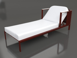 Chaise longue com encosto de cabeça elevado (Vinho tinto)