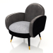 3d model Sillón Sam (Negro Gris) - vista previa