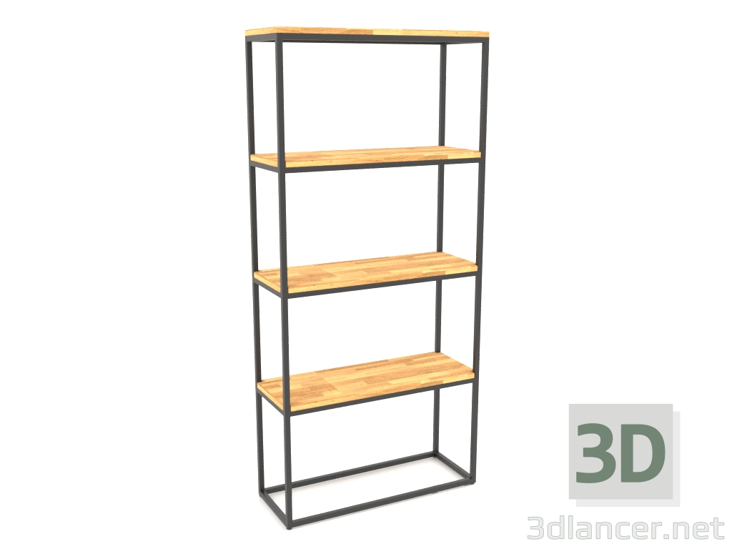 3d model Perchero rectangular grande (SUELO DE MADERA, 80x30x170) - vista previa