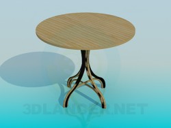 Legno tablewith una gamba di vimini