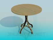 Madera tablewith una pierna de mimbre