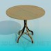 3d model Madera tablewith una pierna de mimbre - vista previa