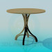 3d model Madera tablewith una pierna de mimbre - vista previa