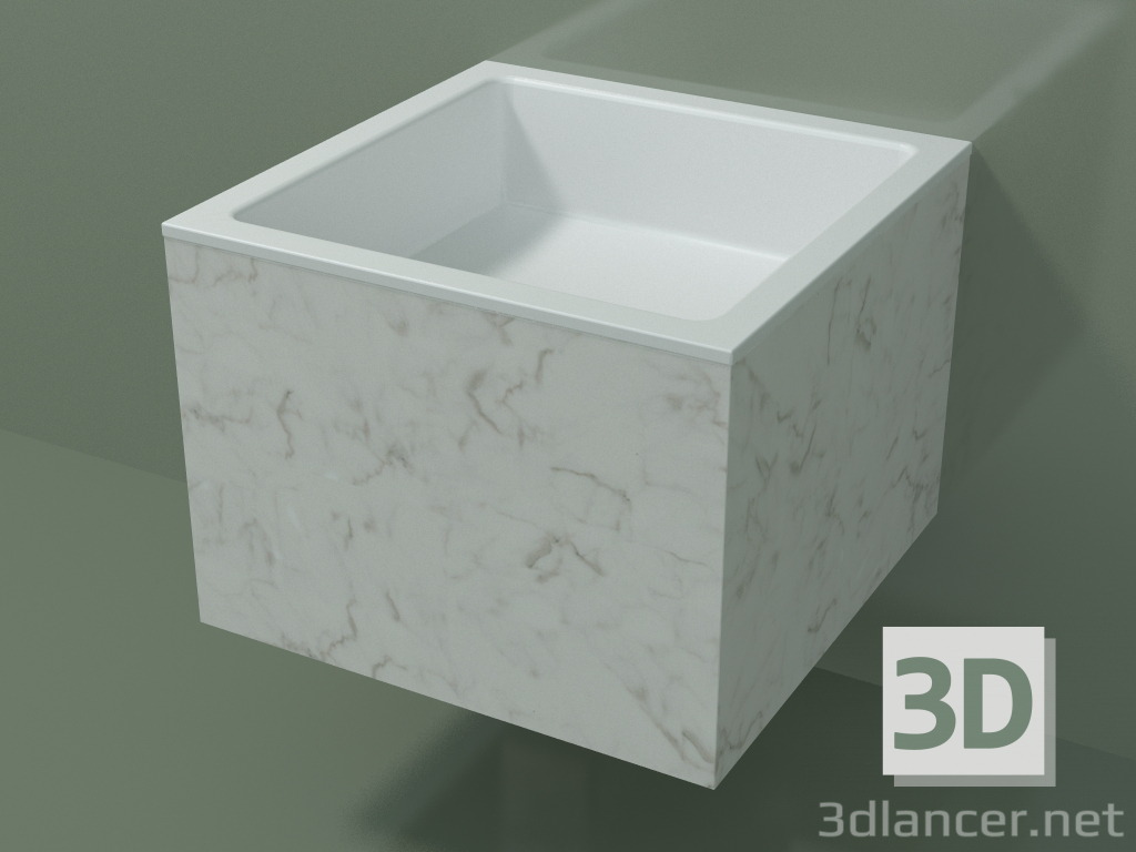 3D modeli Duvara monte lavabo (02R122301, Carrara M01, L 48, P 48, H 36 cm) - önizleme