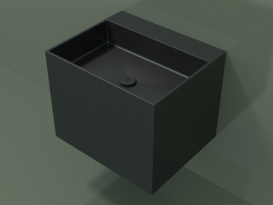 Wall-mounted washbasin (02UN33302, Deep Nocturne C38, L 60, P 50, H 48 cm)