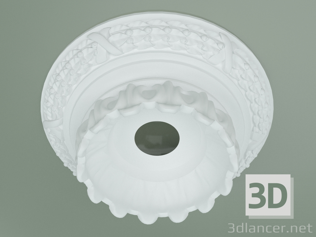 3D Modell Rosette mit Ornament RW024 - Vorschau